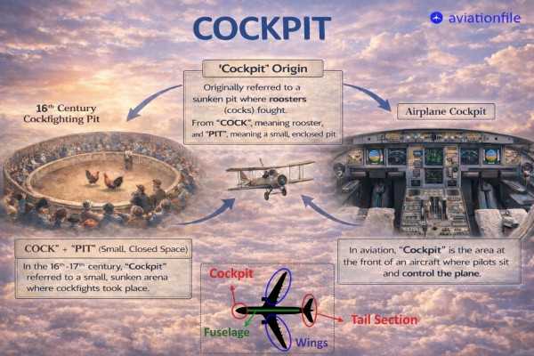 The meaning and origins of word "COCKPIT"