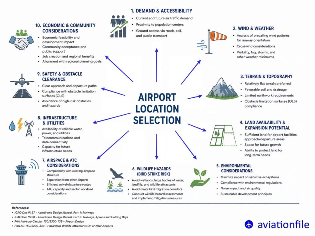 How are Airport Locations Determined?