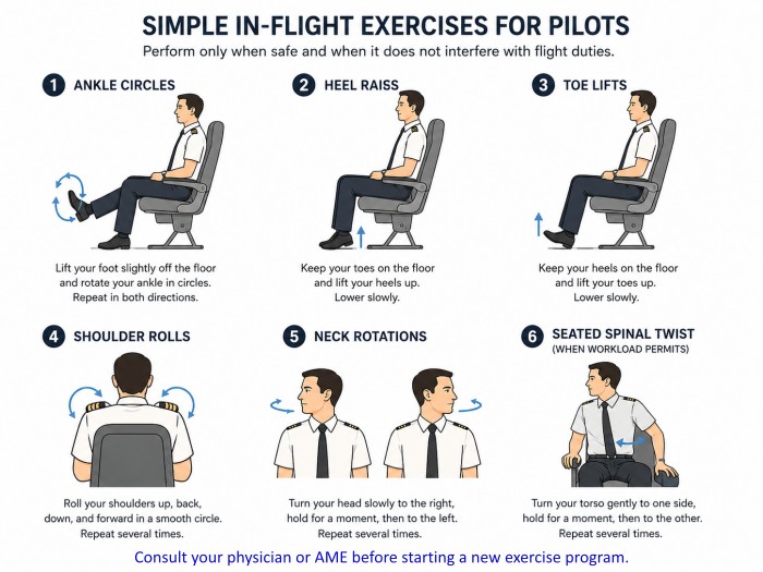 Simple In-Flight Exercises for Pilots
