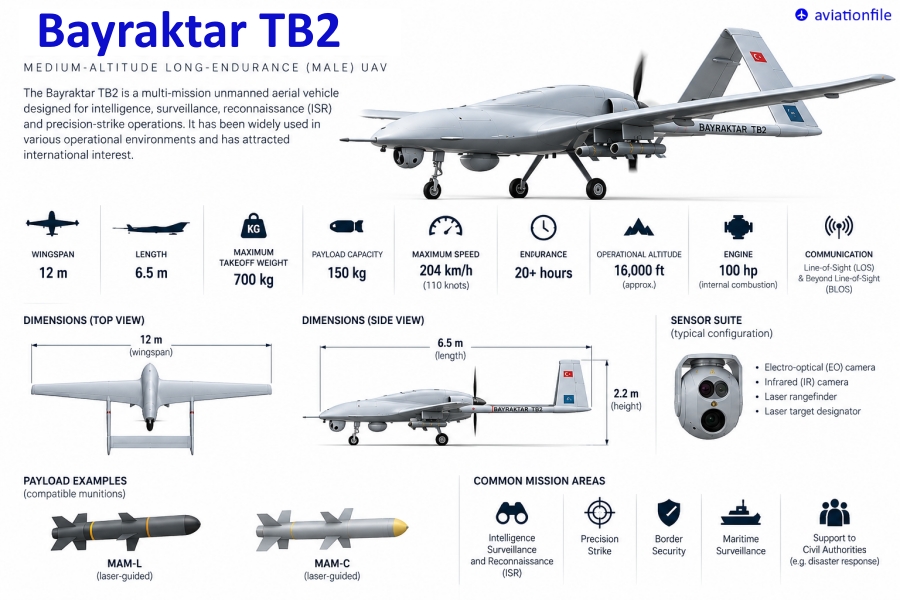 Bayraktar TB2 specifications web