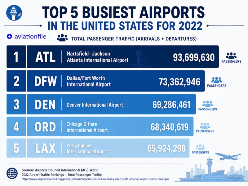 Navigating the Crowds: The Busiest Airports in the United States for 2022