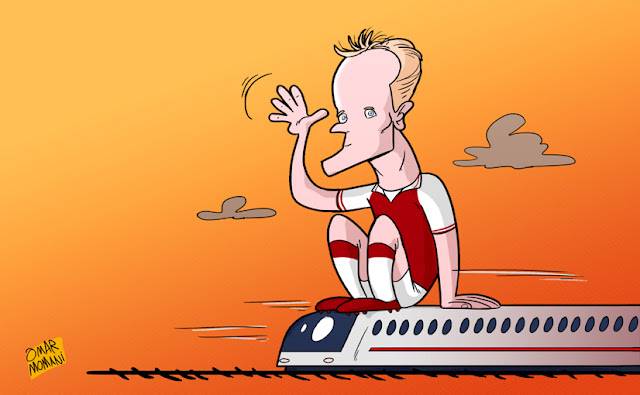 Dennis Bergkamp illustration, fear of flying