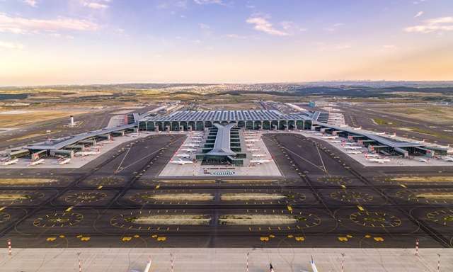 istanbul Airport scene, terminal building of istanbul airport