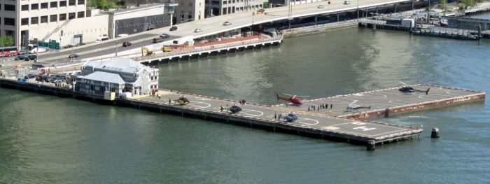 Downtown Manhattan Heliport for a sightseeing tour.