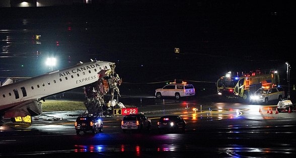 Air Canada Aircraft Collides with Fire Truck at LaGuardia