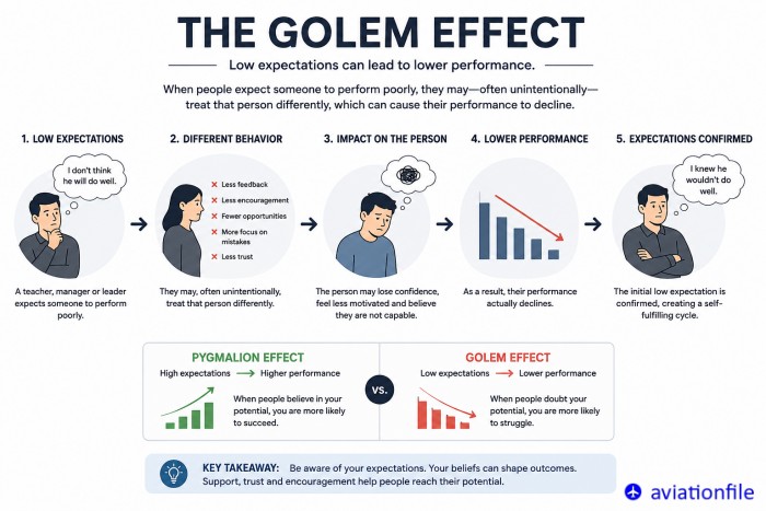 What Is the Golem Effect? How Low Expectations Can Influence Aviation Training and Flight Safety