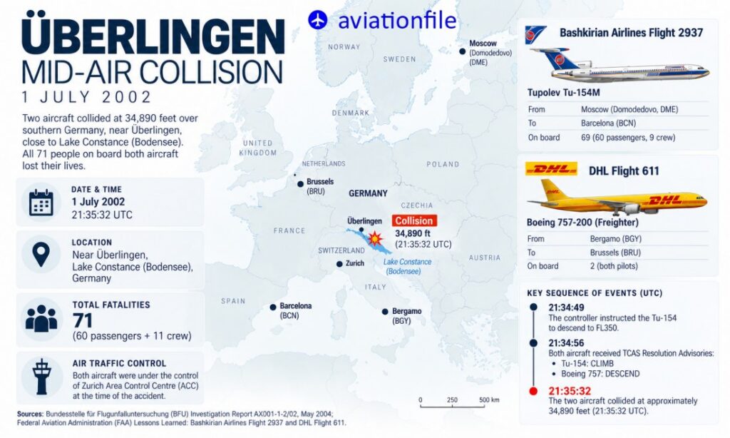 The Überlingen Mid-Air Collision: When Air Traffic Control and TCAS Failed to Prevent a Disaster